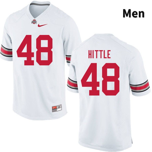 Ohio State Buckeyes Logan Hittle Men's #48 White Authentic Stitched College Football Jersey